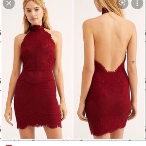 Free People Harper Lace High Neck Dress